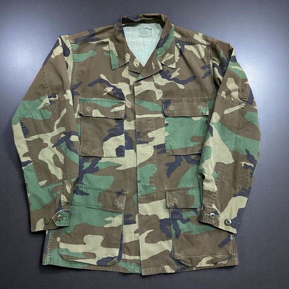 US Army Camouflage Ripstop Military Field Jacket Green Brown Men's Size Small - Picture 1 of 9
